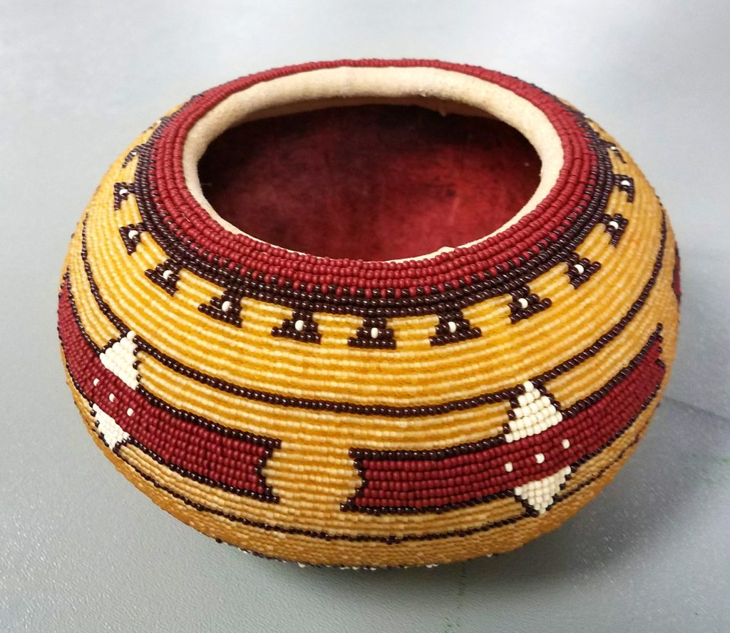 Robert Swendsen Beadwork gourd bowl