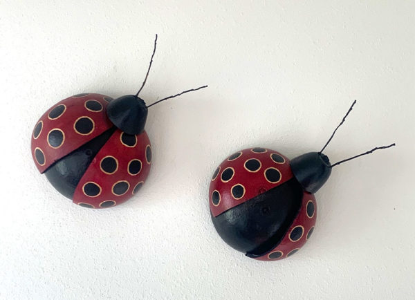 Ladybugs made of gourds